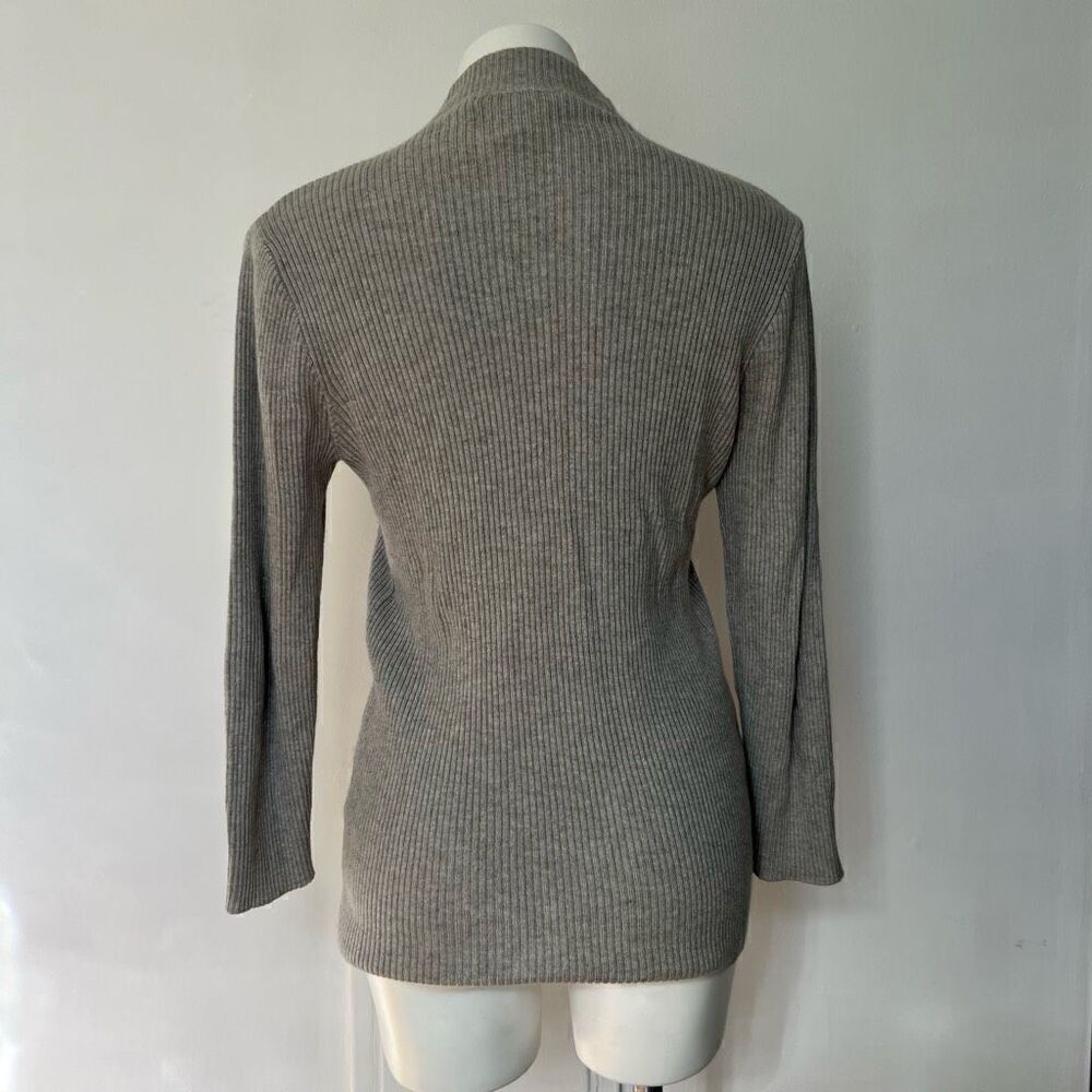 Escada Ribbed Cashmere Silk Mock Neck Sweater - Picture 7 of 12